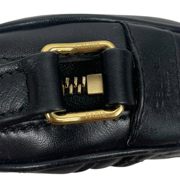 Celine C Charm Quilted Calfskin Small Crossbody Camera Bag Black Gold 2019 - Picture 16 of 16